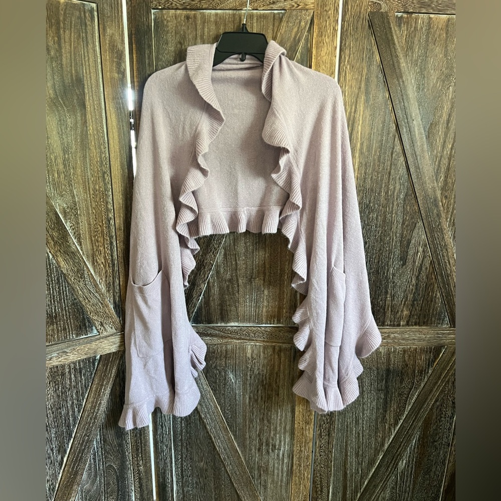 Ruffled Mauve Women's Sweater